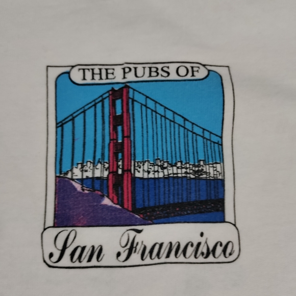 San Francisco Pubs Graphic Tee Shirt Fruit of the Loom Cotton Medium White NWOT - Picture 4 of 10
